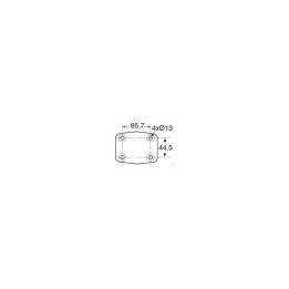 Crochet d'attelage jaune. Entraxe 85.7X44.5 - 4 trous dia. 13mm